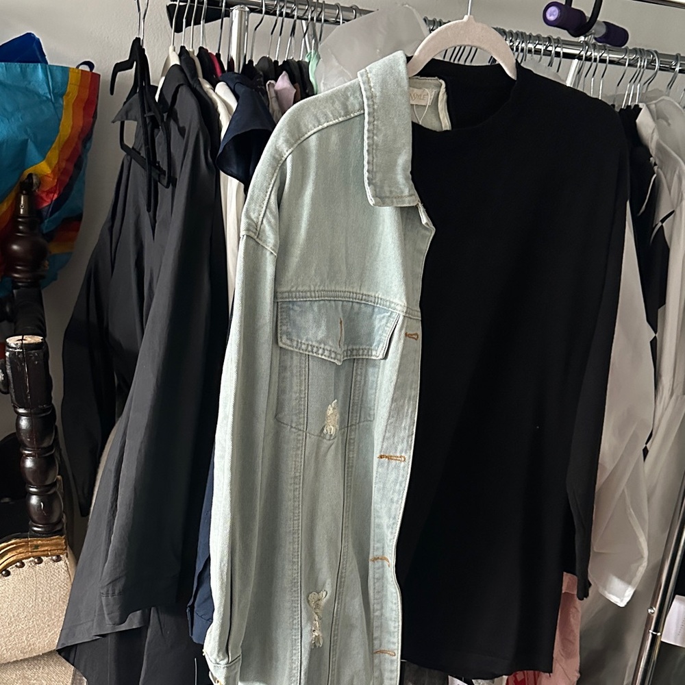 Two-Tone Denim and Black Jacket